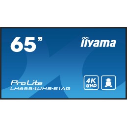 iiyama LH6554UHS-B1AG visualizzatore di messaggi Pannello piatto per segnaletica digitale 165,1 cm (65") LCD Wi-Fi 500 cd m² 4K
