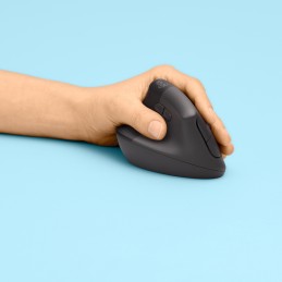 Logitech Lift Left Mouse Ergonomico Verticale, per Mancini, Senza Fili, Bluetooth o Logi Bolt USB, Clic Silenziosi, 4 Tasti,