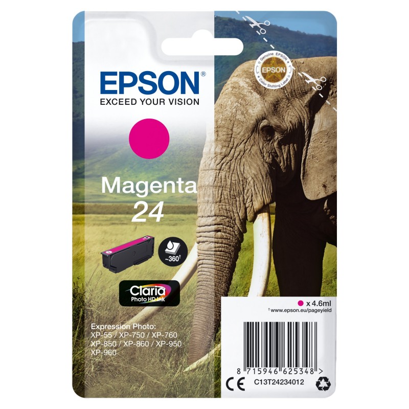 Epson Elephant C13T24234012 ink cartridge 1 pc(s) Original Standard Yield Magenta