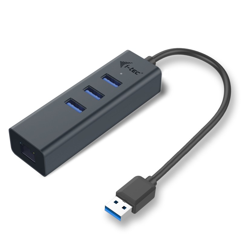 i-tec USB-A HUB 3 port USB 3.0 + Gigabit Ethernet Adapter Metall