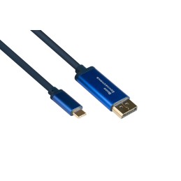 Alcasa 4812-CSF015B cavo e adattatore video 1,5 m USB tipo-C DisplayPort Blu