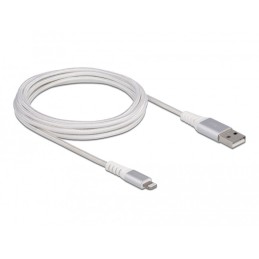 DeLOCK 83003 cavo per cellulare Argento, Bianco 3 m USB A Lightning