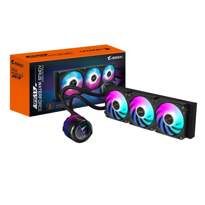 Gigabyte AORUS WATERFORCE X II 360 Processore Raffreddatore di liquidi tutto in uno 12 cm Nero Gigabyte AORUS WATERFORCE X II 360 Processore Raffreddatore di liquidi tutto in uno 12 cm Nero