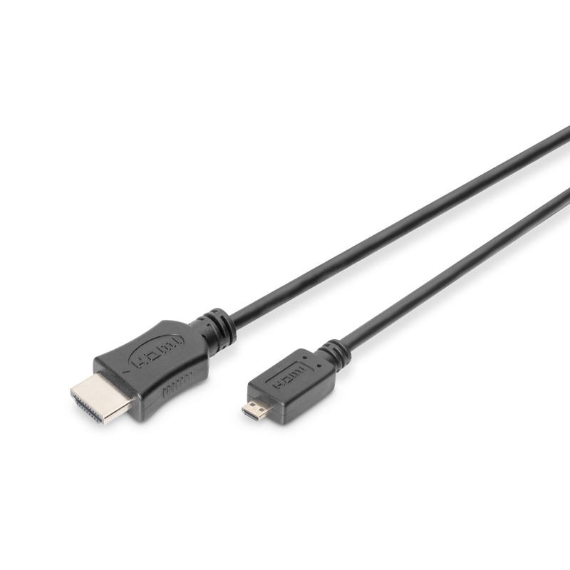 DIGITUS HDMI 4K Anschlusskabel, Typ D - A St/St, 2,0m, schwarz