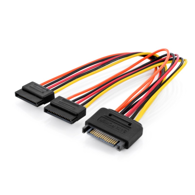 Assmann SATA Y-Adapterkabel 0,3m 15-pin SATA a 2x 15-pin SATA St./2xBu.