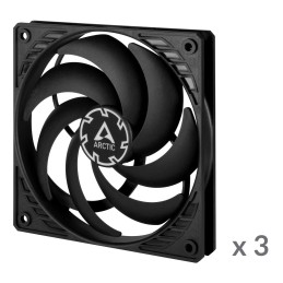 ARCTIC P12 Slim PWM PST Case per computer Ventilatore 12 cm Nero 3 pz