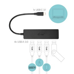 i-tec Advance C31HUB404 hub di interfaccia USB 3.2 Gen 2 (3.1 Gen 2) Type-C 5000 Mbit s Nero