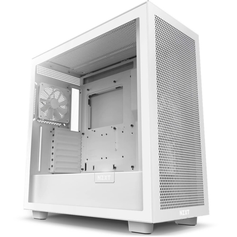 NZXT H7 Flow White Midi Tower ATX Gaming Gehäuse weiß mit Glasfenster