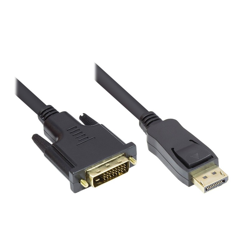 Alcasa DP-DVI1 cavo e adattatore video 1 m DisplayPort DVI-D Nero