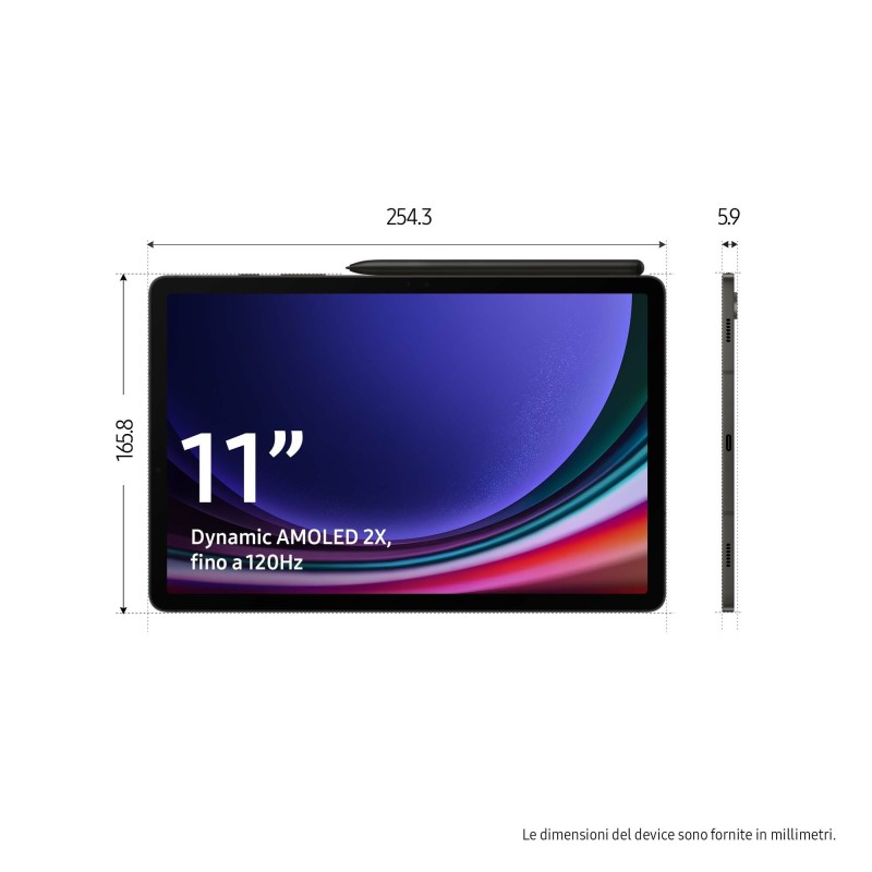 Samsung Galaxy Tab S9 Tablet AI Android 11 Pollici Dynamic AMOLED 2X Wi-Fi RAM 12 GB 256 GB Tablet Android 13 Graphite Samsung Galaxy Tab S9 Tablet AI Android 11 Pollici Dynamic AMOLED 2X Wi-Fi RAM 12 GB 256 GB Tablet Android 13 Graphite