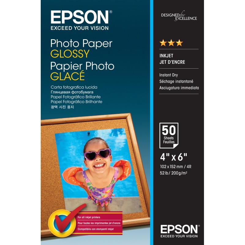 Epson Photo Paper Glossy - 10x15cm - 50 Fogli Epson Photo Paper Glossy - 10x15cm - 50 Fogli