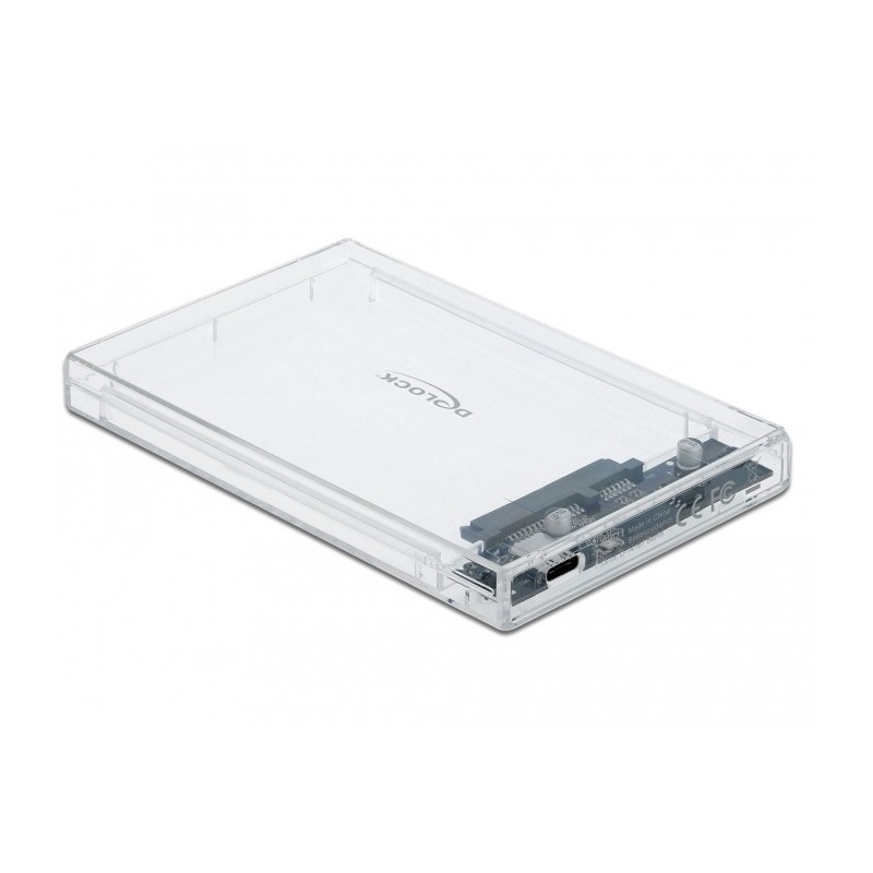DeLOCK 42621 contenitore di unità di archiviazione Box esterno HDD SSD Trasparente 2.5"
