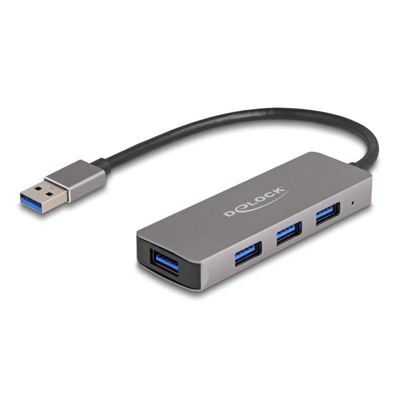 DeLOCK 63171 hub di interfaccia USB 3.2 Gen 1 (3.1 Gen 1) Type-A 5000 Mbit s Grigio