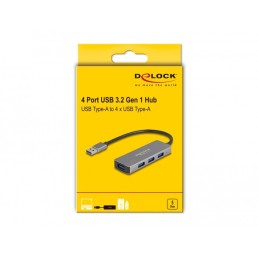 DeLOCK 63171 hub di interfaccia USB 3.2 Gen 1 (3.1 Gen 1) Type-A 5000 Mbit s Grigio