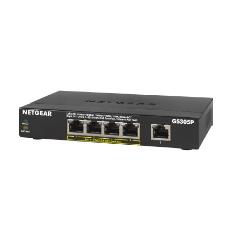 GS305Pv2 - Switch - unmanaged - 5 x 10/100/1000 (4 PoE)