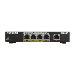 NETGEAR GS305Pv2 Non gestito Gigabit Ethernet (10 100 1000) Supporto Power over Ethernet (PoE) Nero