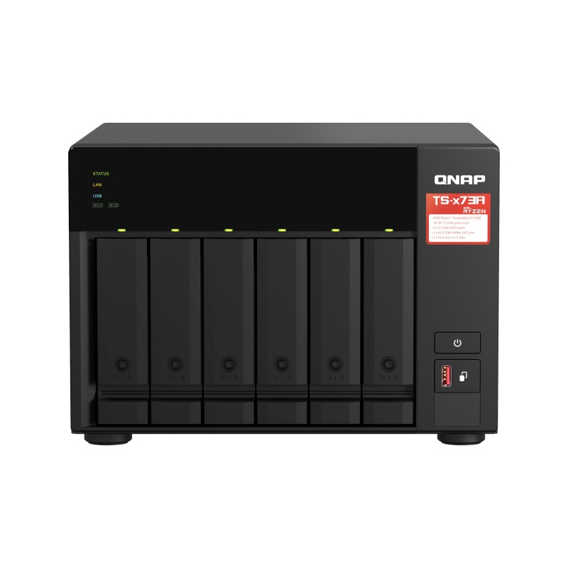 QNAP TS-673A NAS Tower Ethernet LAN Black V1500B