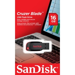 SanDisk Cruzer Blade unità flash USB 16 GB USB tipo A 2.0 Nero, Rosso