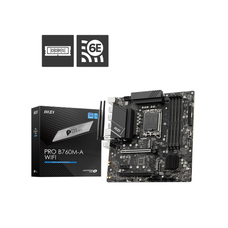 PRO B760M-A WIFI - Motherboard - micro ATX - LGA1700-Sockel - B760 Chipsatz -...