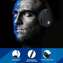 Techmade TM-IP952-INTER cuffia e auricolare Cablato A Padiglione Musica e Chiamate Nero, Blu