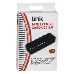 Link Accessori LKCCH04 lettore di schede USB 3.2 Gen 1 (3.1 Gen 1) Type-A Nero