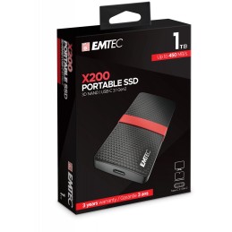 Emtec X200 1 TB Nero, Rosso