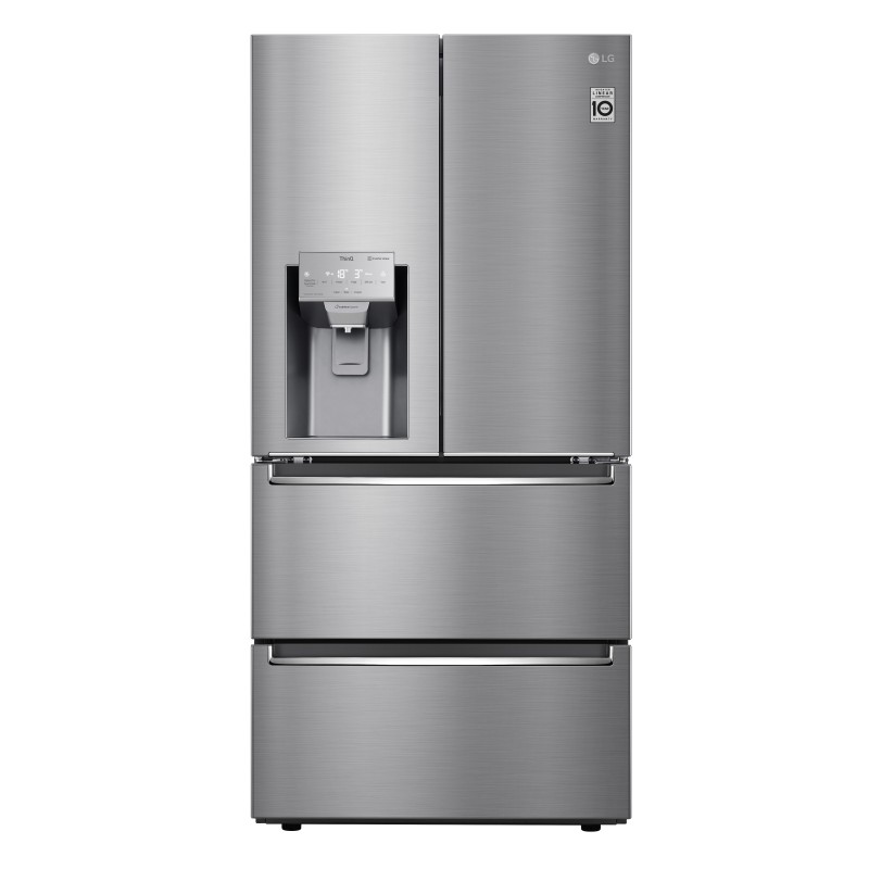 LG GML643PZ6F Frigorifero Multidoor Slim, Classe F, 517L, Dispenser con UVnano, Wi-Fi, Inox