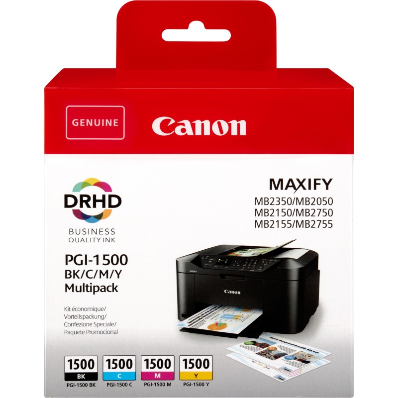 Canon Confezione multipla di inchiostri PGI-1500 BK C M Y