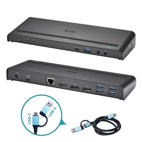 i-tec CATRIPLE4KDOCKPD replicatore di porte e docking station per laptop Cablato USB 3.2 Gen 1 (3.1 Gen 1) Type-C Nero