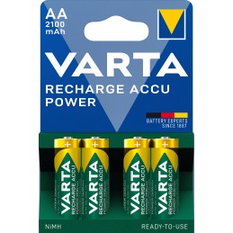 Varta Recharge Accu Power AA 2100 mAh Blister da 4 (Batteria NiMH Accu Precaricata, Mignon, batteria ricaricabile, pronta