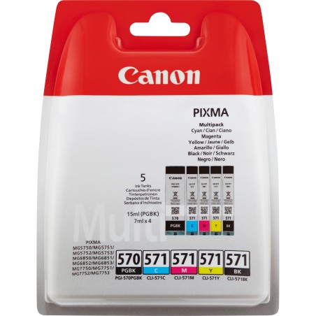 Canon Confezione multipla di cartucce d'inchiostro PGI-570BK CLI-571 BK C M Y