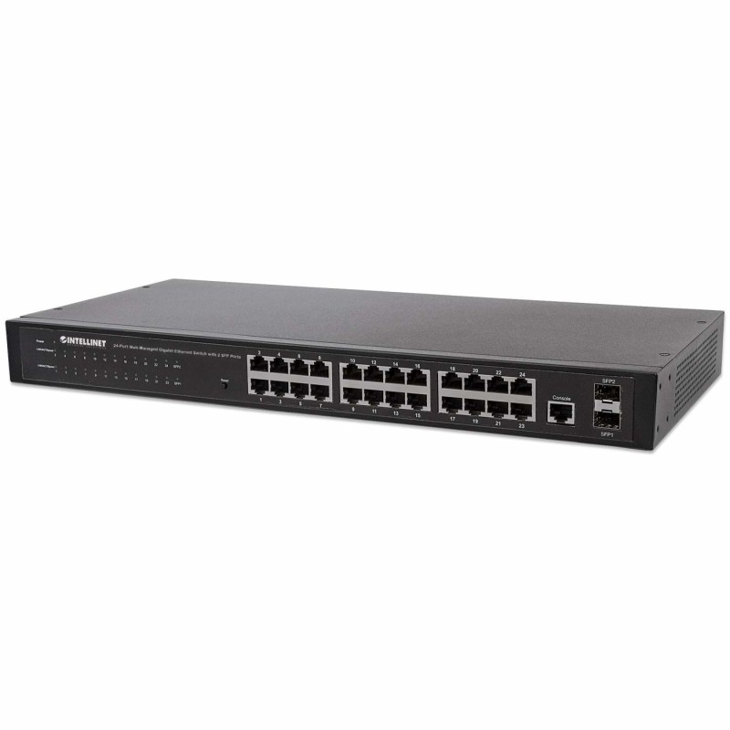 24-Port Web-Managed Gigabit Ethernet Switch mit 2 SFP-Ports, 24 x 10/100/1000...