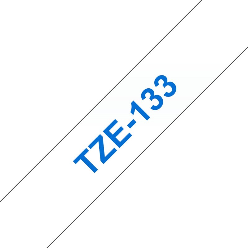 TZe-133 - Blau auf durchsichtig - Rolle (1,2 cm x 8 m)