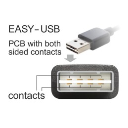 DeLOCK EASY-USB 2.0-A - USB 2.0 micro-B, 5m cavo USB USB A Micro-USB B Nero