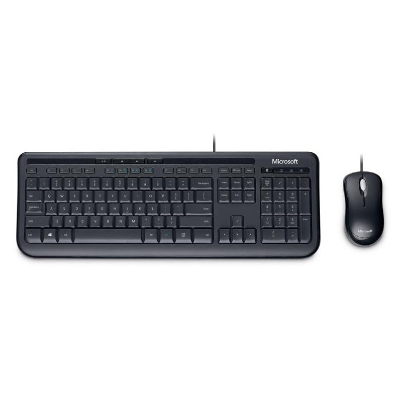 Microsoft Wired Desktop 600, DE tastiera Mouse incluso USB QWERTZ Nero