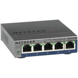 NETGEAR GS105E-200PES switch di rete Gestito L2 L3 Gigabit Ethernet (10 100 1000) Grigio