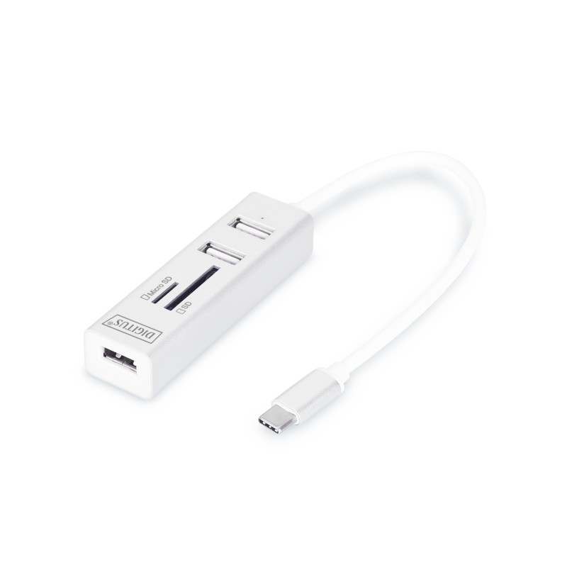 DIGITUS OTG USB 2.0 Type-C 3-Port Hub con Kartenleser