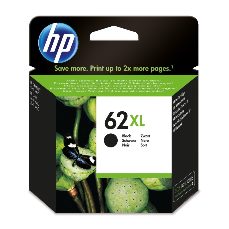 HP 62 XL Original Druckerpatrone Nero C2P05AE per ca. 600 Seiten