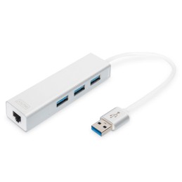 Digitus USB 3.0, Hub 3 porte & adattatore Gigabit LAN