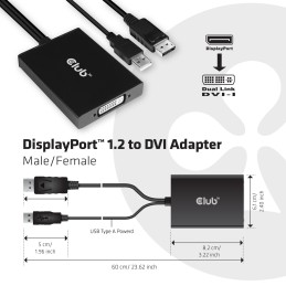 CLUB3D cac-1010 Displayport usb DVI-I Daul link Nero, Bianco