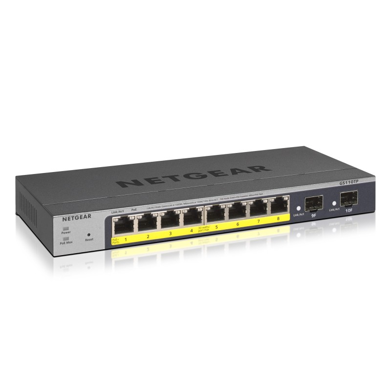 NETGEAR GS110TP Managed L2/L3/L4 Gigabit Ethernet (10/100/1000) Power over Ethernet (PoE) Gray