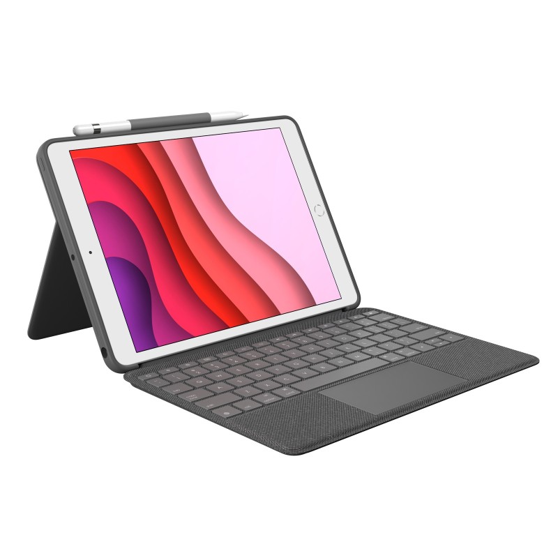 Logitech Slim Combo HÃ¼lle und Tastatur fÃ¼r iPad 7. Generation 2019 grau