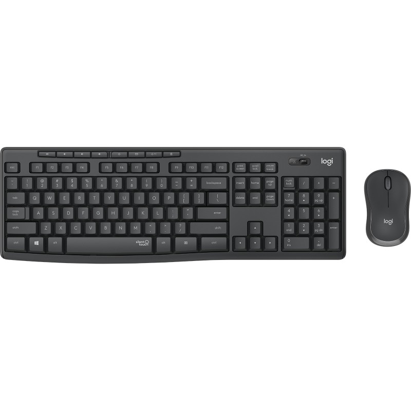 Logitech MK295 Silent Wireless Combo keyboard Mouse included USB QWERTZ German Graphite