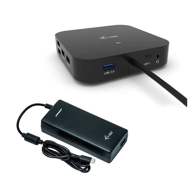 i-tec USB-C Dual Display Docking Station mit Stromversorgung 100 W + Universalladegerät 100 W - TASTIERA QWERTZ