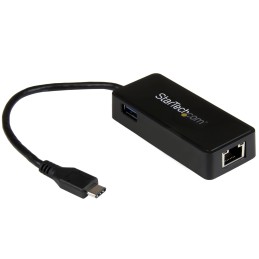 StarTech.com Adattatore di rete USB-C a RJ45 Gigabit Ethernet con porta USB-A supplementare - USB 3.1 Gen 1 - (5 Gb s) - Nera