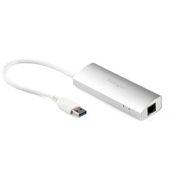 StarTech.com Hub USB a 3 porte con Ethernet, 3 porte USB-A, Gigabit Ethernet GbE, USB 5Gbps, alimentato tramite USB, hub USB