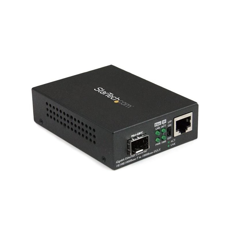 StarTech.com Convertitore multimediale Gigabit Ethernet a Fibra con slot SFP aperto 10 100 1000