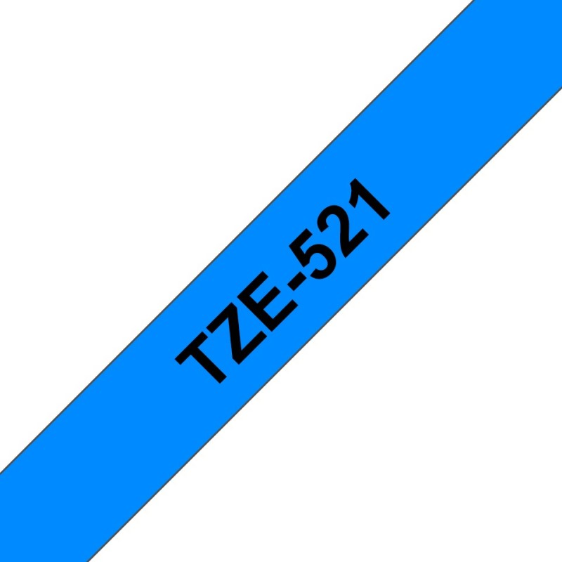 TZe-521 - Schwarz auf Blau - Rolle (0,9 cm x 8 m)