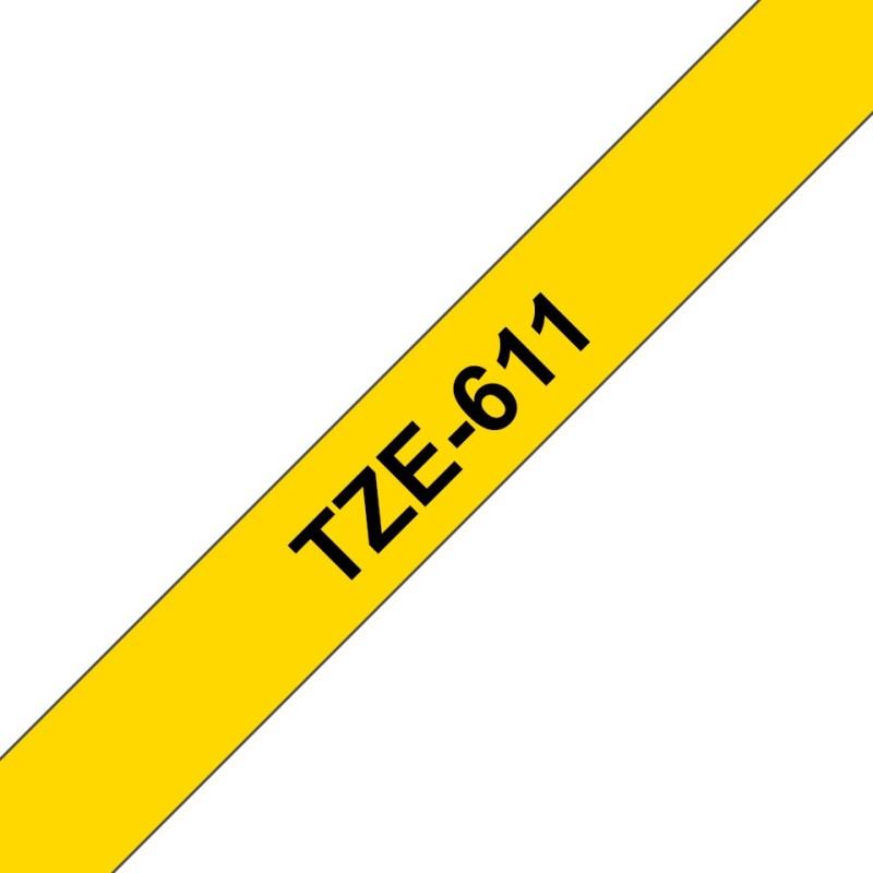 TZe-611 - Schwarz auf Gelb - Rolle (0,6 cm)