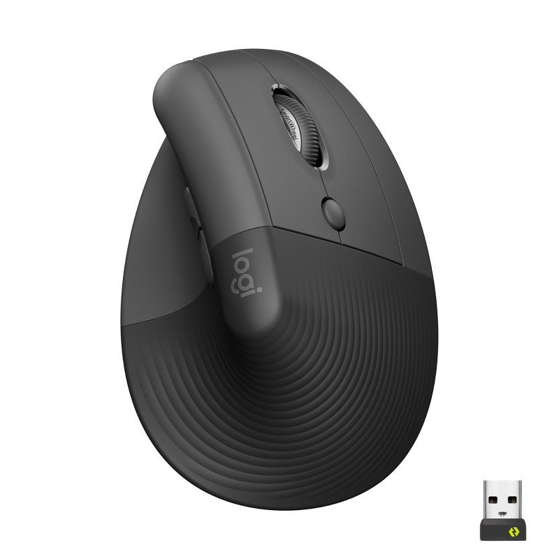 Logitech Lift Vertical Graphite - Ergonomische Kabellose Maus (Rechtshänder)